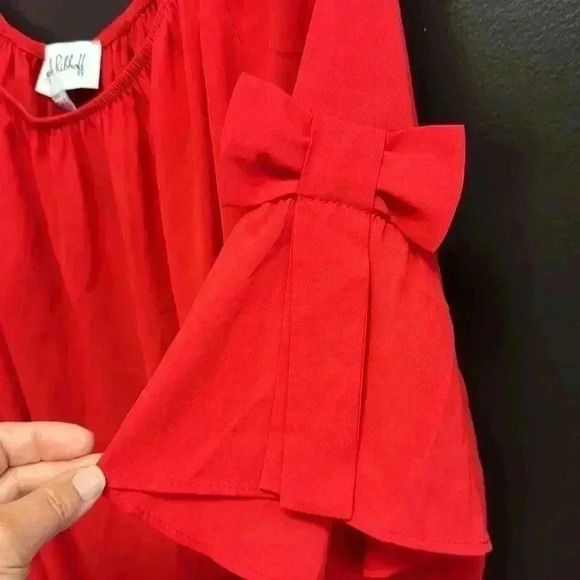 Joseph Ribkoff Off Shoulder Blouse.  Lipstick Red color.  Women’s size 20. - Picture 3 of 5